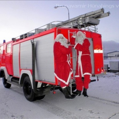 Jólasveinar á slökkvibíl