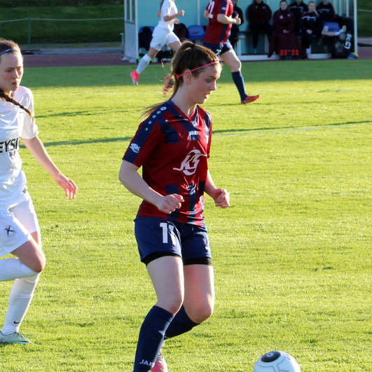 Það var Kolbrún Ósk Hjaltadóttir sem opnaði markareikning Stólastúlkna gegn Völsungi sl. mánudag. Mynd: PF