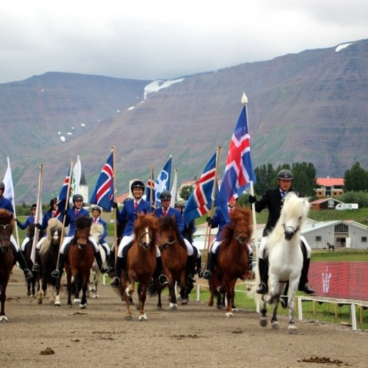 Frá setningu Landsmóts hestamanna á Hólum 2016. Mynd:BG