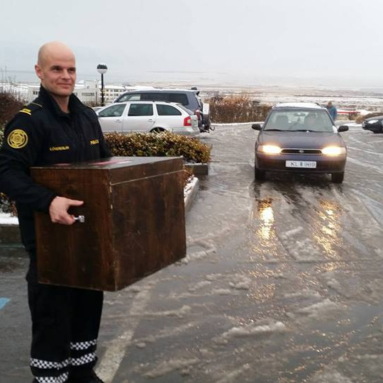Fyrstu tölur frá Sauðárkróki fóru af stað í Borgarnes um klukkan fjögur í dag. Mynd: KSE