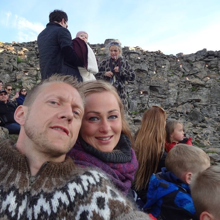 Mikael Þór Björnsson og Sólrún Guðfinna Rafnsdóttir, verkefnastjórar Elds í Húnaþingi, í Borgarvirki 2013.