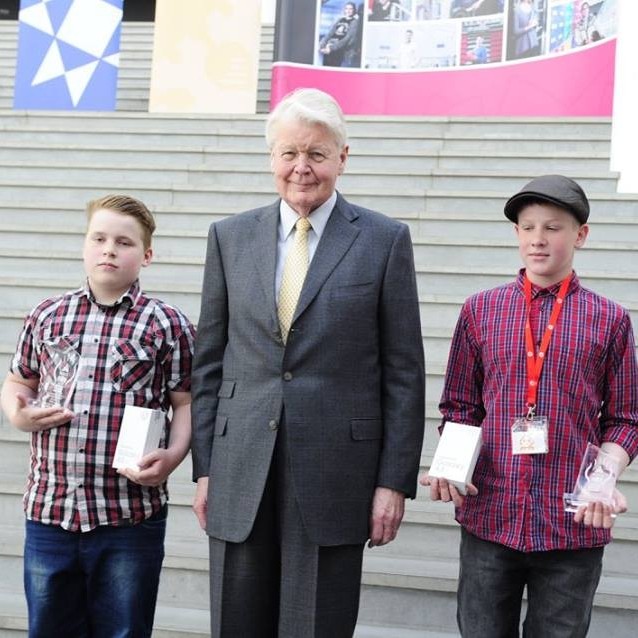 Indriði Ægir og Óskar Aron, ásamt Ólafi Ragnari, forseta Íslands.