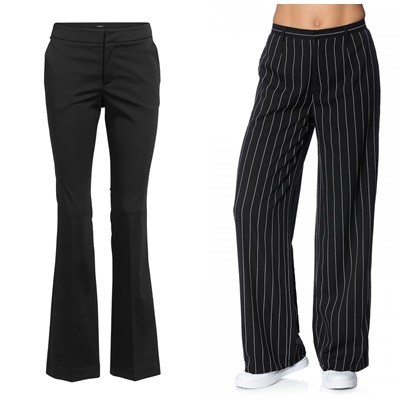 útvíðar og beinar buxur í hausttískunni