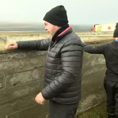 Pétur Jóhann í Silfrastaðarétt. Mynd: skjáskot af vefnum visir.is.