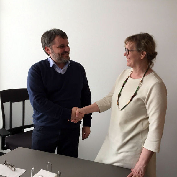 Ragnheiður Björk Þórsdóttir, verkefnastjóri Þekkingarsetursins og Ægir Þór Þórsson, sérfræðingur hjá Rannís á rannsókna- og nýsköpunarsviði. Mynd: Þekkingarsetrið Blönduósi