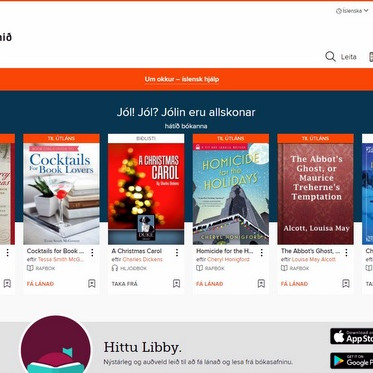 Skjámynd af forsíðu Rafbókasafnsins