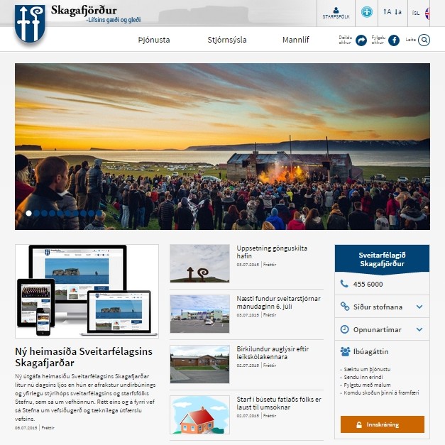 Síða Sveitarfélagsins Skagafjarðar fær nýtt útlit