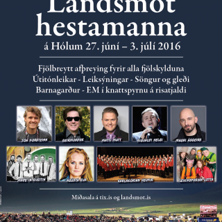 Viðamikil skemmtidagskrá verður á Landsmóti hestamanna á Hólum í sumar.