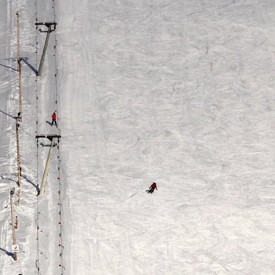 Skömmu fyrir lokun eftir fallegan dag í Tindastóli laugardaginn 13. febrúar sl. Mynd/ÓAB
