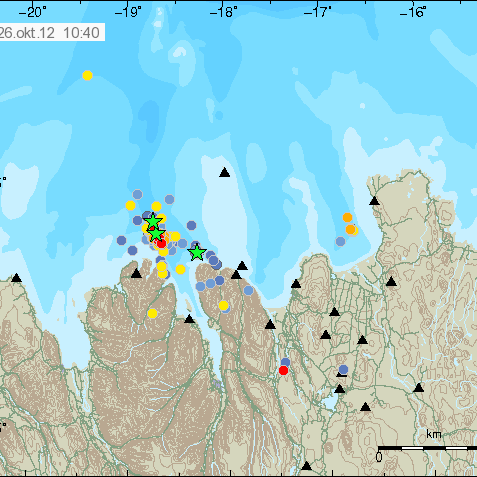 Talsvert minni skjálftivirkni í nótt