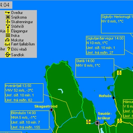 Ekki 52 m/s á Þverárfjalli