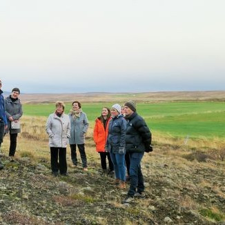 Myndin var tekin í heimsókn ráðherra í Miðfjörð í gær.