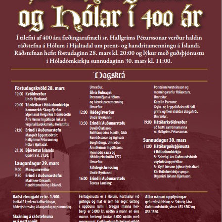 Sr. Hallgrímur og Hólar í 400 ár