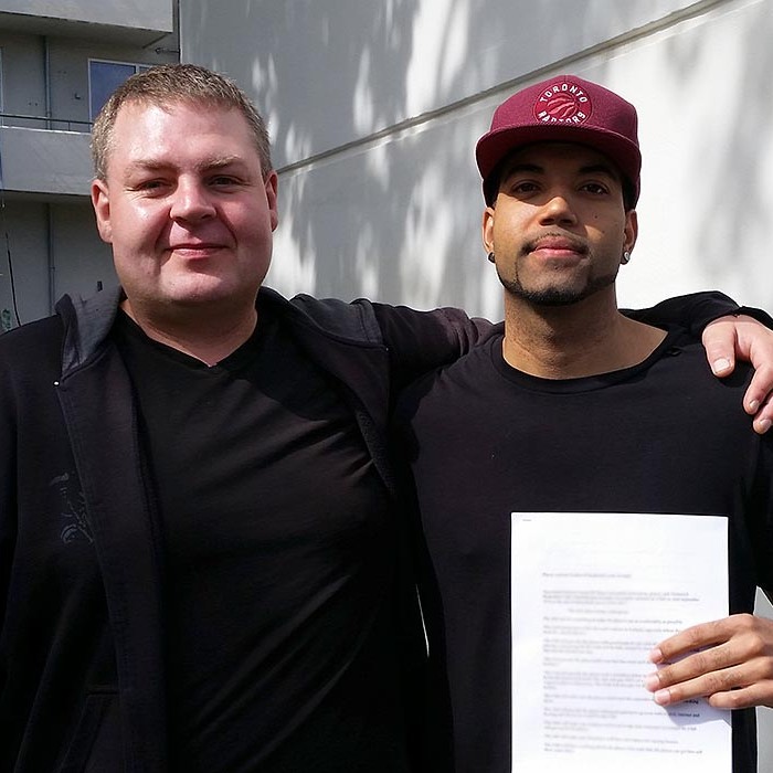 Stefán Jónsson, formaður, ásamt nýjum leikmanni Tindastóls, Austin Bracey.