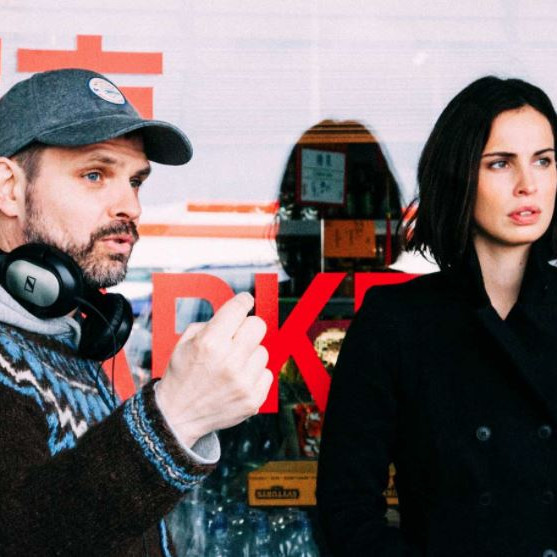 Heiða Rún Sigurðardóttir ásamt Óskari Þór Axelssyni, leikstjóra. Mynd: Siminn.is