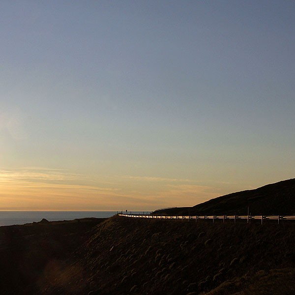 Kvöldsólin sló rauðum bjarma á Skagafjörðinn