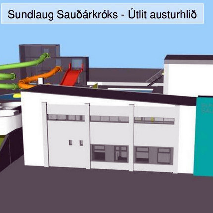 Áætlað útlit Sundlaugar Sauðárkróks að framkvæmdum loknum. Mynd af skagafjordur.is.