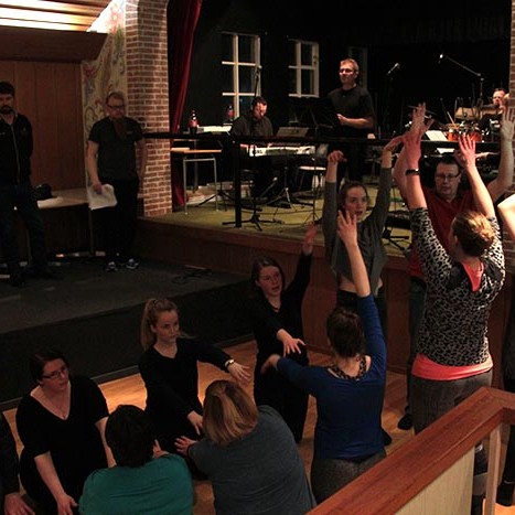 Frá æfingur á SUPERSTAR. Mynd: Norðanátt.