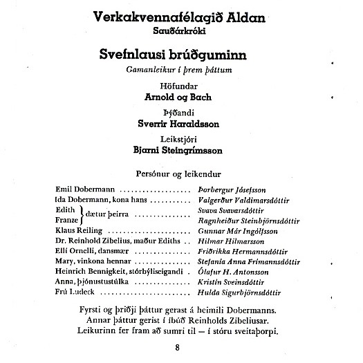 Tókst þú þátt í leikritinu Svefnlausa brúðgumanum árið 1970?
