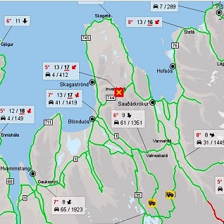 Þverárfjallsvegur er lokaður sem stendur.
