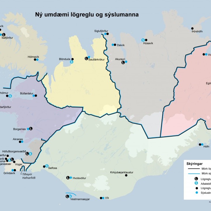 Umfagnsmiklar breytingar á embættum lögreglu og sýslumanns