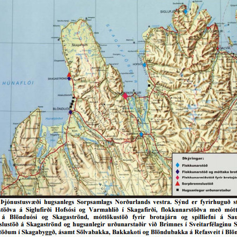 Mynd úr skýrslu samstarfsnefndar um sorpförgun á Norðurlandi vestra frá 2005.