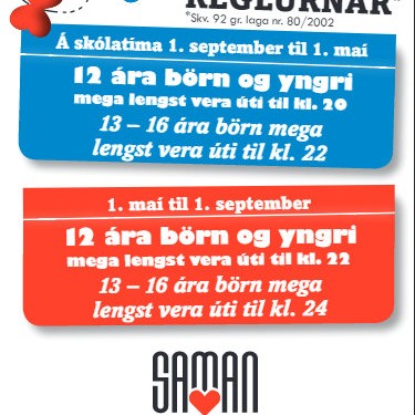 Útivistartími breyttist 1. maí