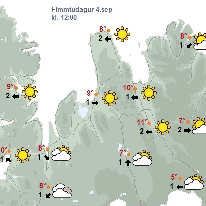 Bjart yfir landshlutanum í dag