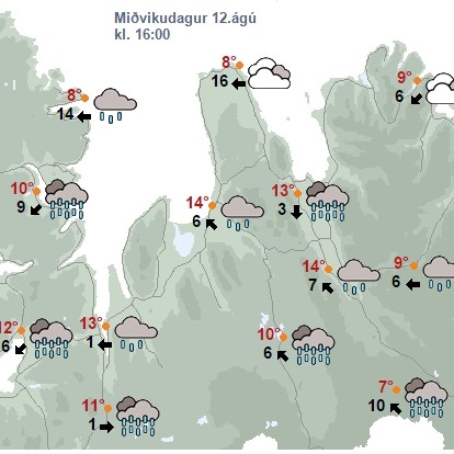 Vaxandi suðaustanátt og rigning síðdegis
