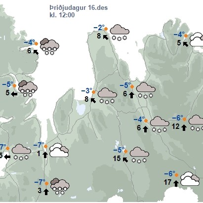 Vaxandi suðaustan átt og snjókoma upp úr hádegi