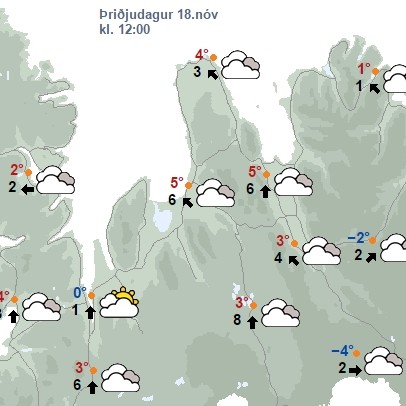 Hálkublettir á köflum á Norðurlandi