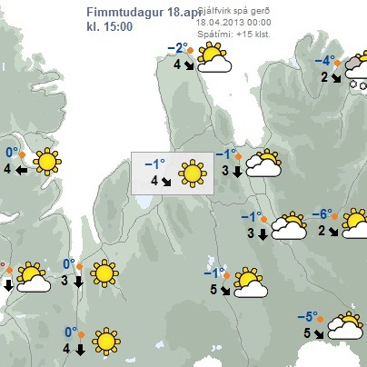 Spáð hlýnandi veðri