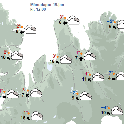 Dálítil slydda eða snjókoma í dag