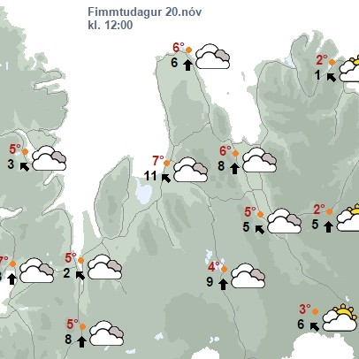 Skýjað með köflum í dag