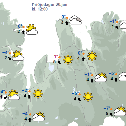 Frystir víðast hvar eftir hádegi