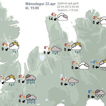 Spáð slyddu eða snjókomu í dag