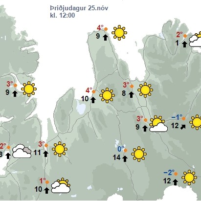 Suðaustan 8-15 m/s og rigning með köflum