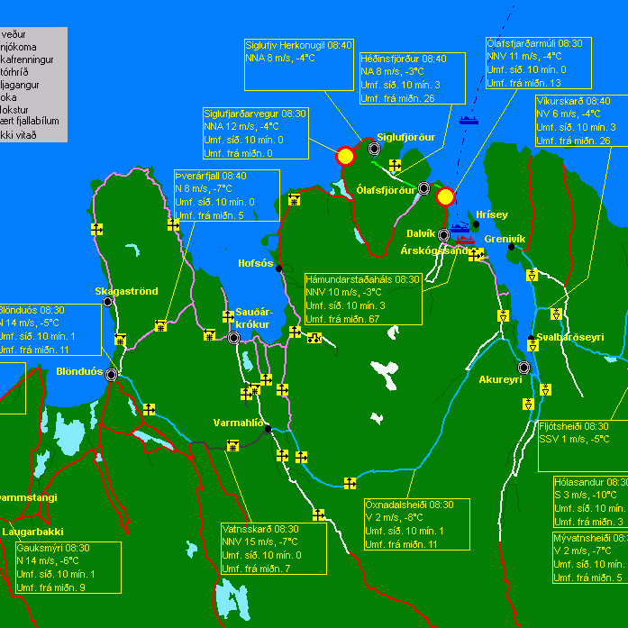 Víða ófært og varað við stormi