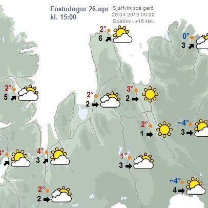 Áfram kalt næstu daga