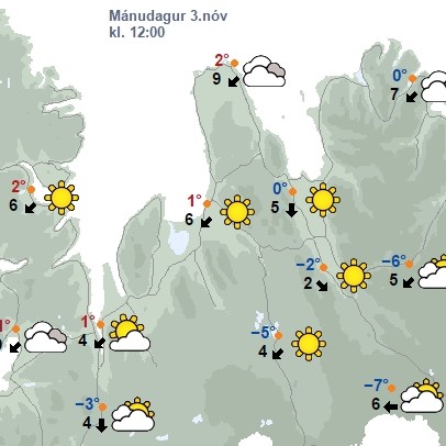 Lægir smám saman með deginum og léttir til