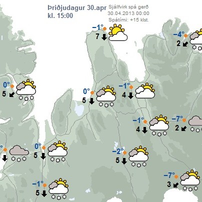 Norðlæg átt næstu daga en snýst svo í suðvestan