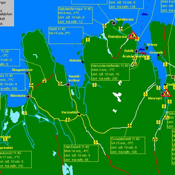 Þverárfjall lokað