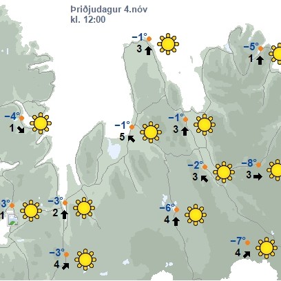 Léttskýjað að mestu og frost í dag