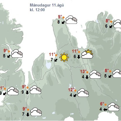 Svalast á annesjum í dag