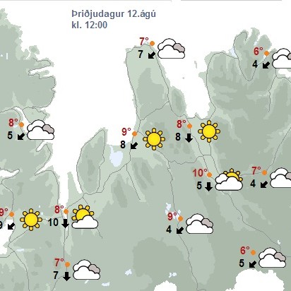 Þokusúld með köflum við sjóinn en bjartara inn til landsins