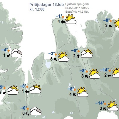 Minnkandi frost á morgun