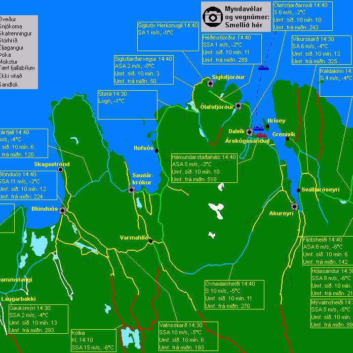 Víðast hálka eða hálkublettir
