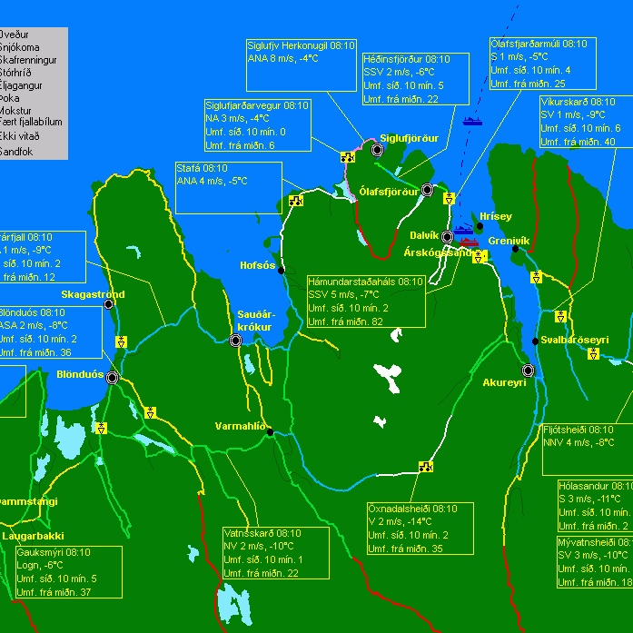 Hálka og snjóþekja víða í Skagafirði