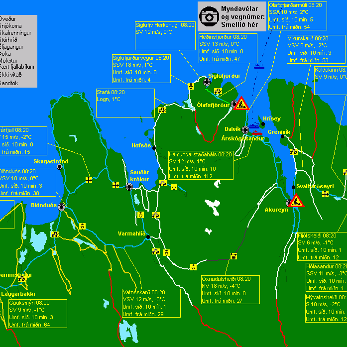 Hálka, snjóþekja og skafrenningur á NLV