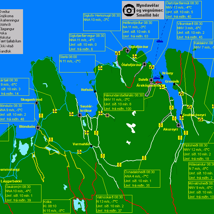 Varað við stormi í kvöld